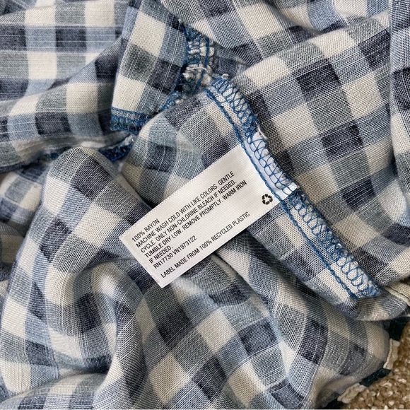 Ava & Viv dress blue & Navy checkered baby doll style dress tiered plus SZ 3X - Picture 9 of 10